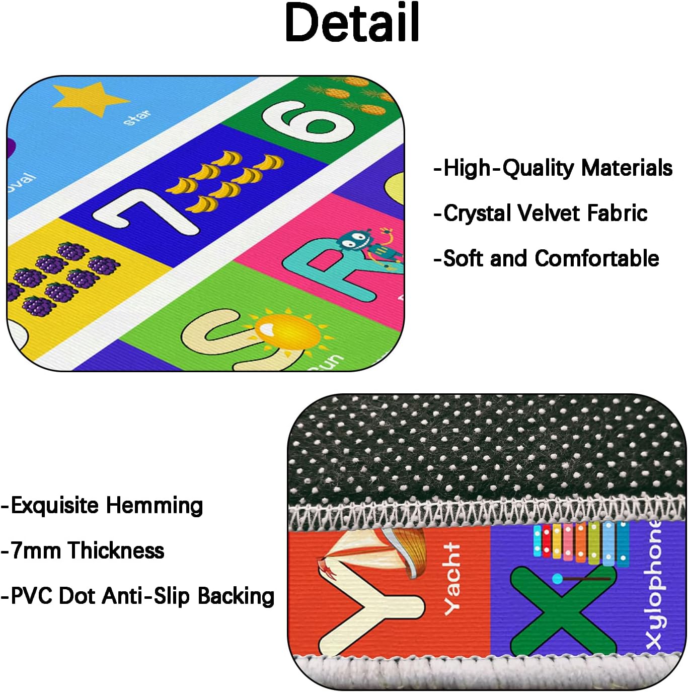 Alfombra educativa alfabeto frutas antiderrap 4x2pulg