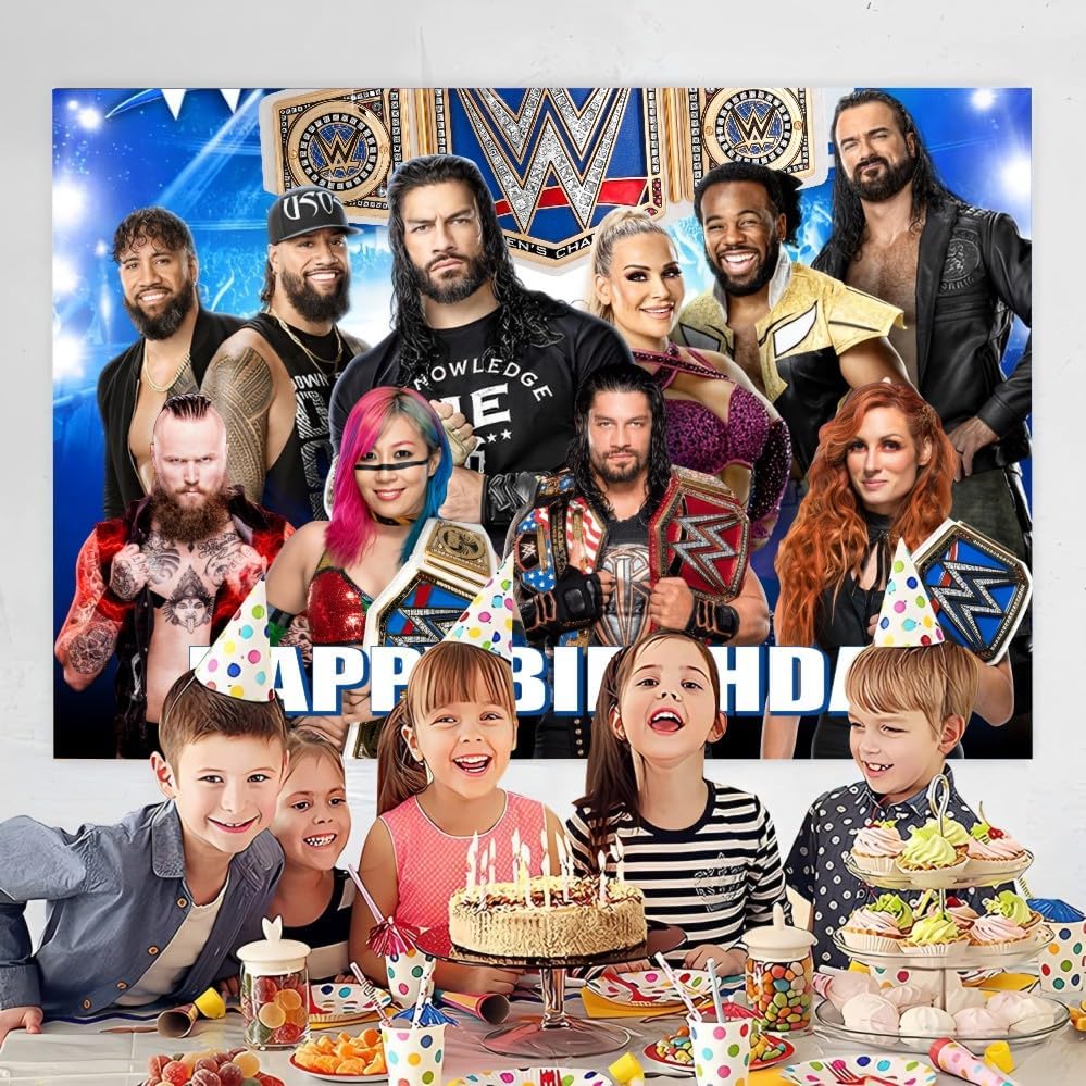Fondo lucha libre para fiestas cumpleaños 5x3pies