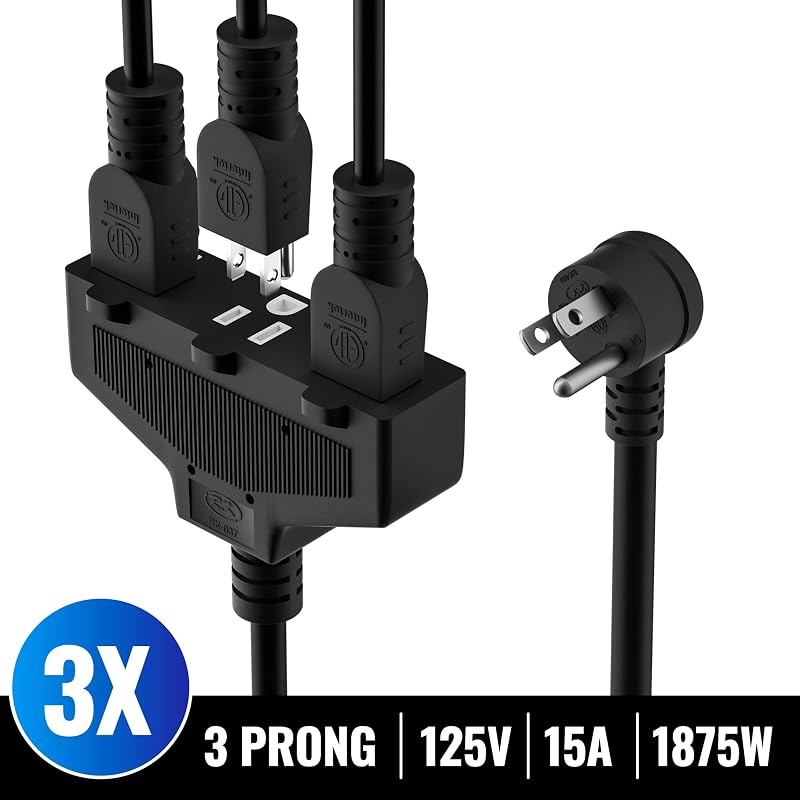 Cable extensión exterior 40ft 3 tomas SJTW 14/3 15A ETL