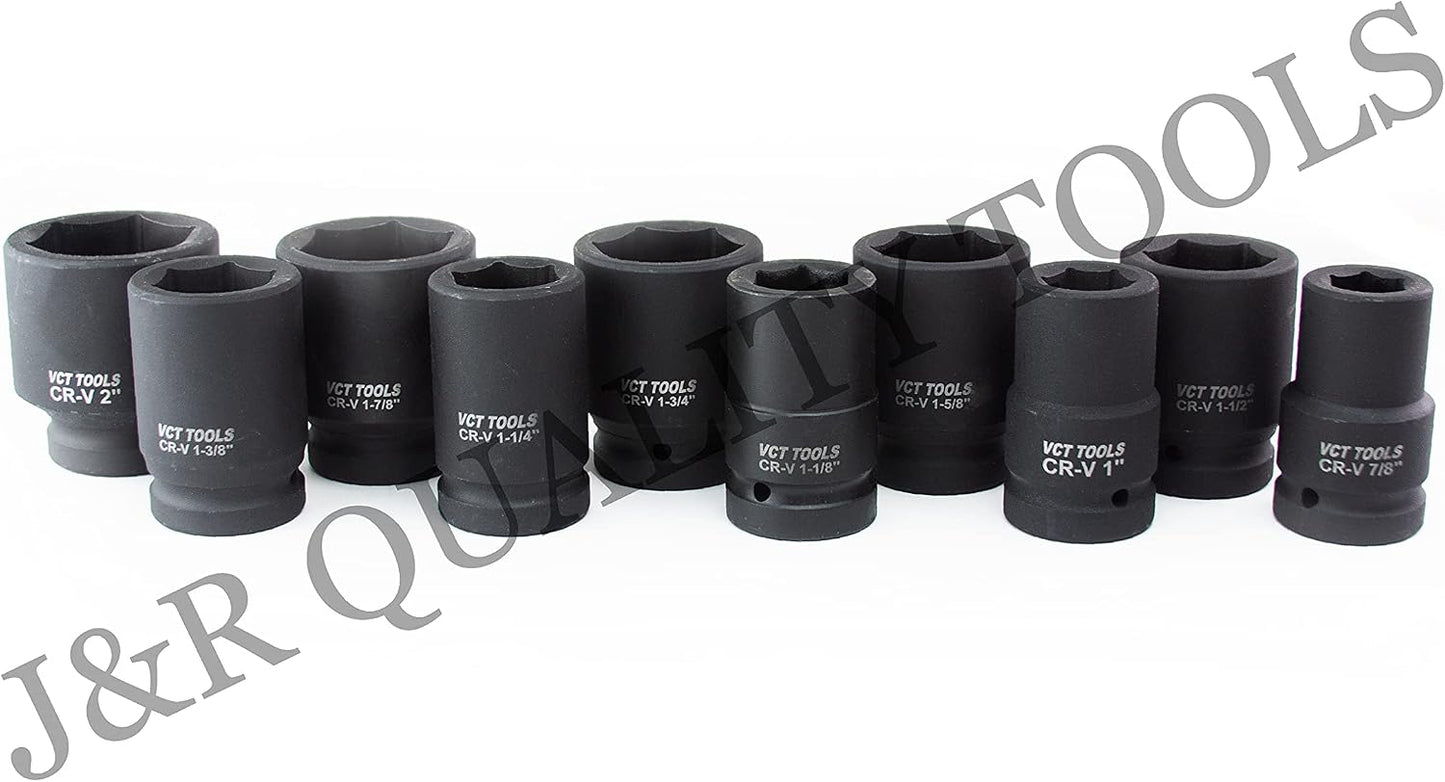 Set llaves vaso impacto profundo 7/8-2 10 Pzas