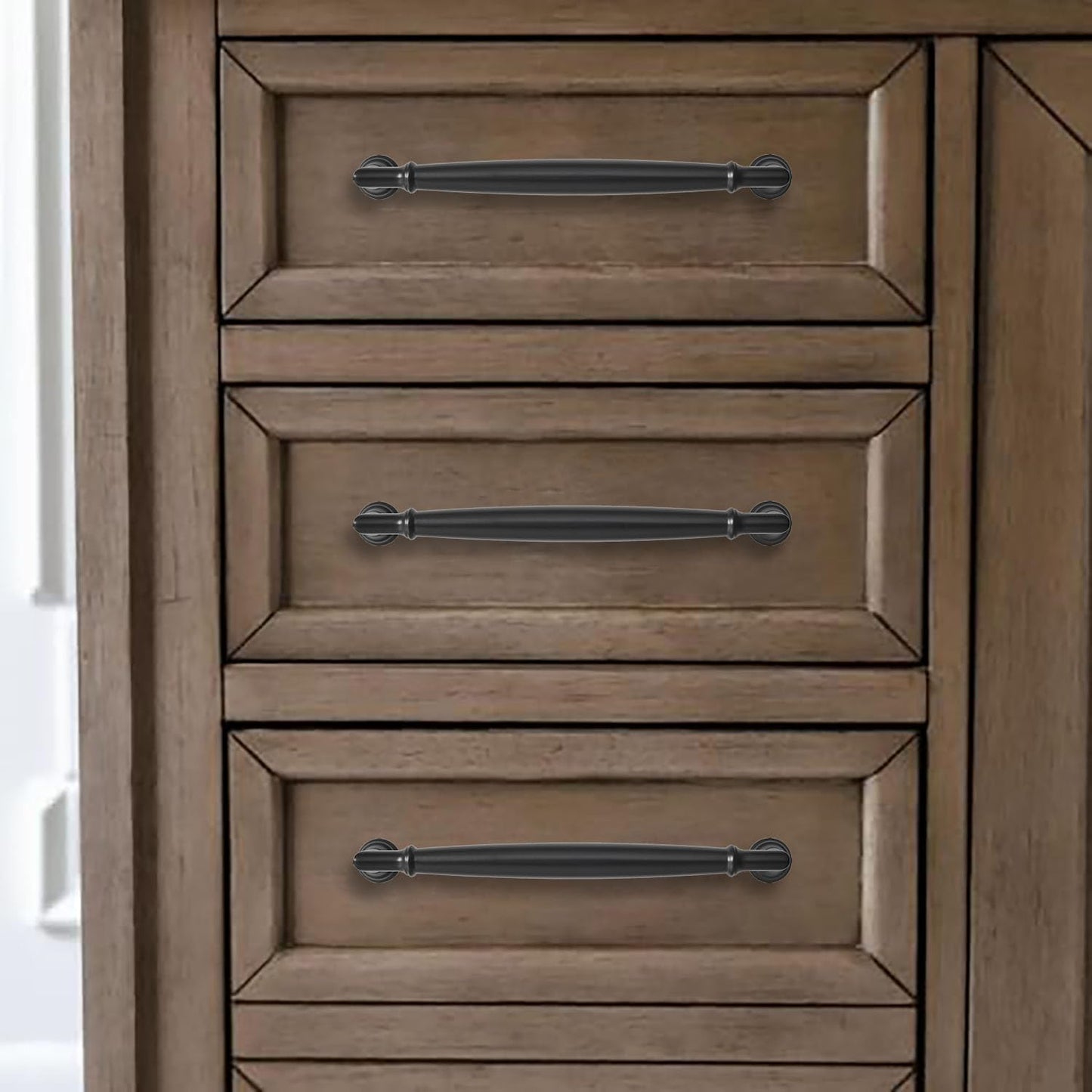 10 Manijas Gabinete 3.5pulg Negro Mate Resistentes