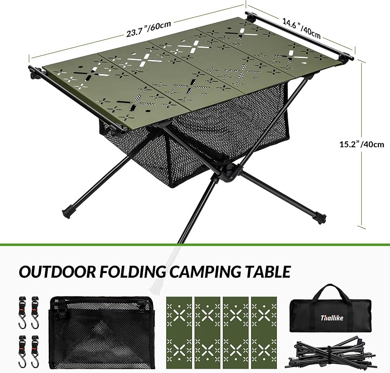 Mesa plegable camping al aire libre de aluminio con bolsa