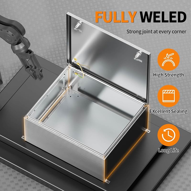 Caja conexiones acero inox IP65 24x20" con soporte