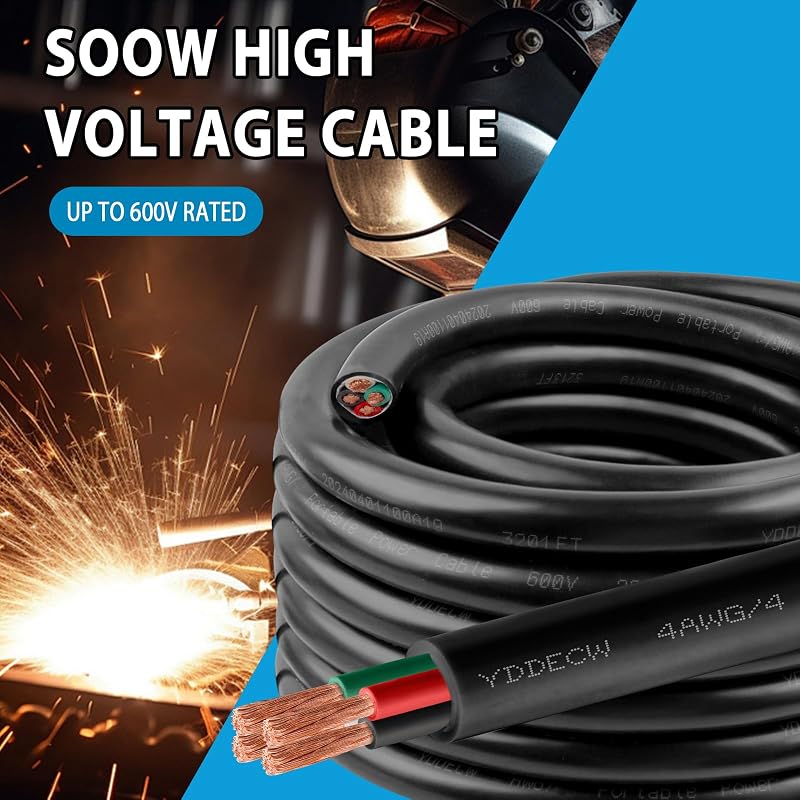 Cable potencia 1.5m 4 AWG SOOW 600V para motor luces batería