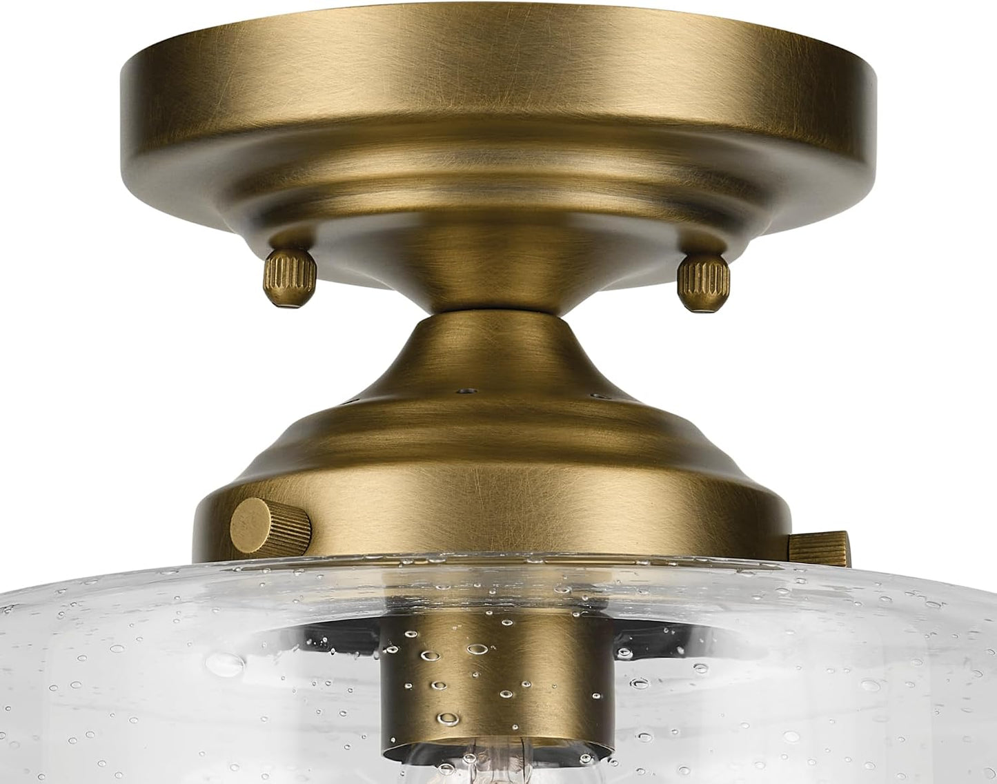 Luz semiempotrada 8.5pulg vidrio transparente latón natural