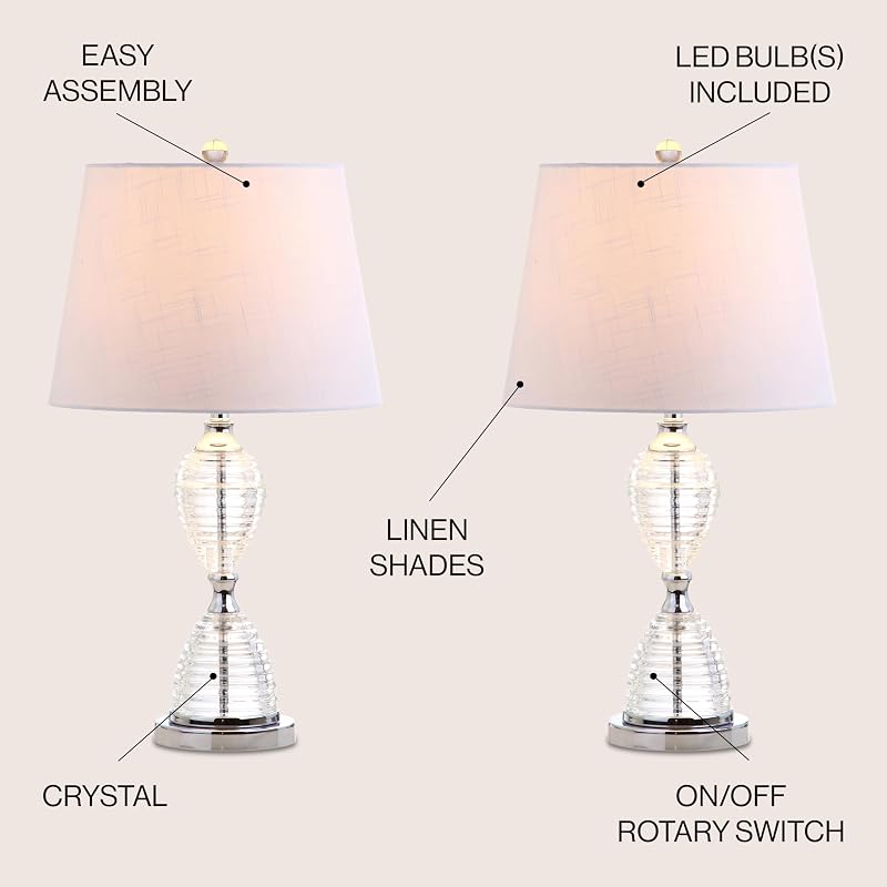 2 Pzas Lámpara Mesa LED Cristal 24pulg Reloj Arena