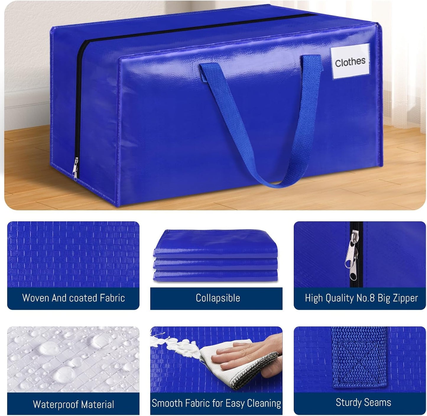 Bolsas mudanza resistentes 93l 10 pzas con bolsillos
