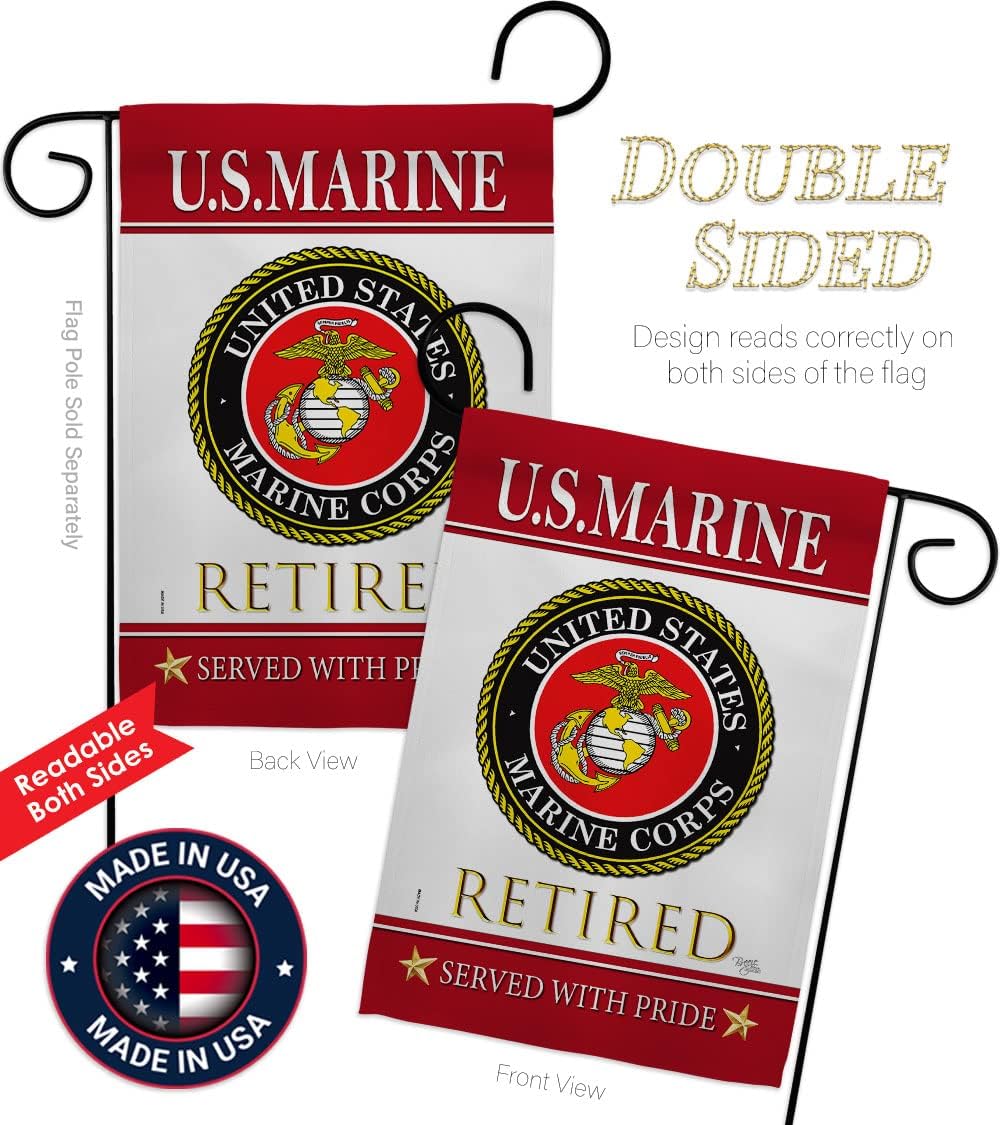 Bandera jardín USMC Semper Fi Veterano Retirado