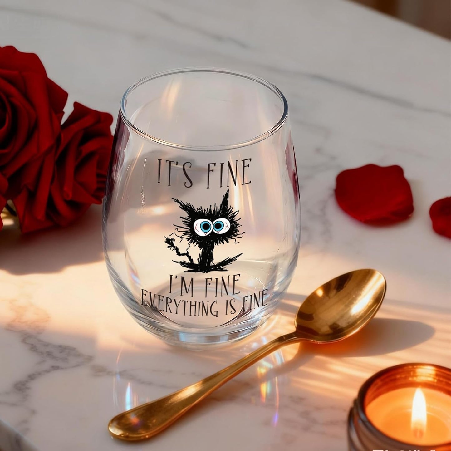 Copa vino texto inglés regalo amantes gatos motivacional