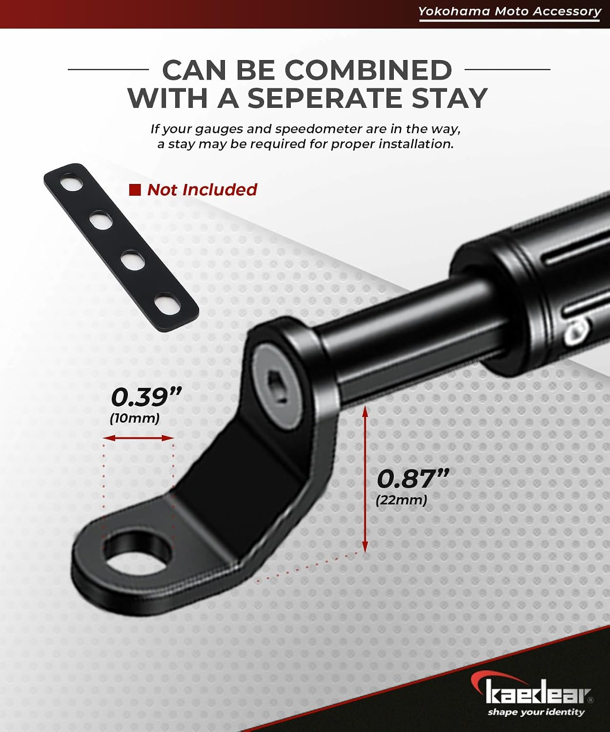 Soporte espejo ajustable para motocicleta aluminio KDR-HB3