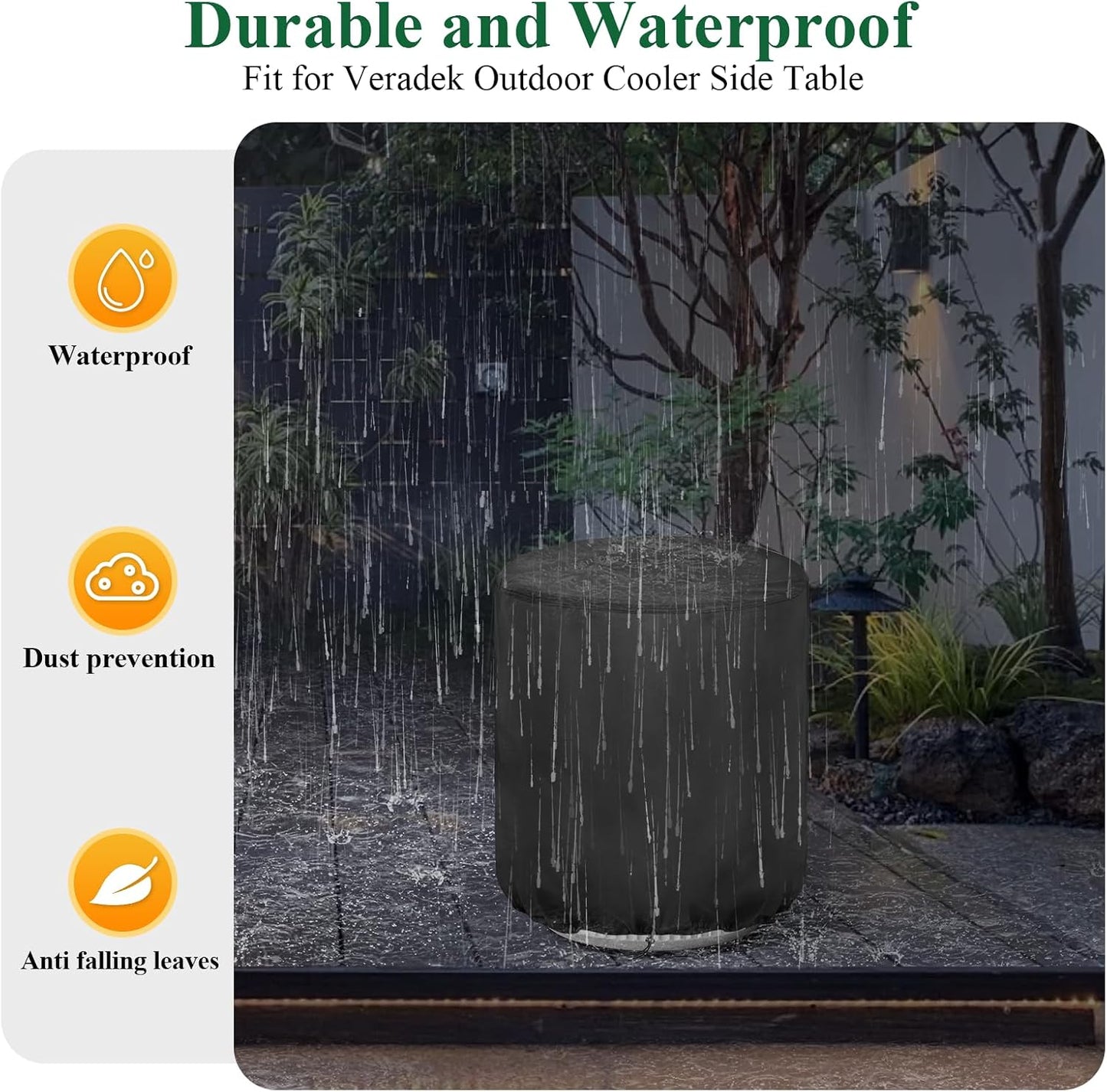 Cubierta redonda impermeable para mesa auxiliar exterior