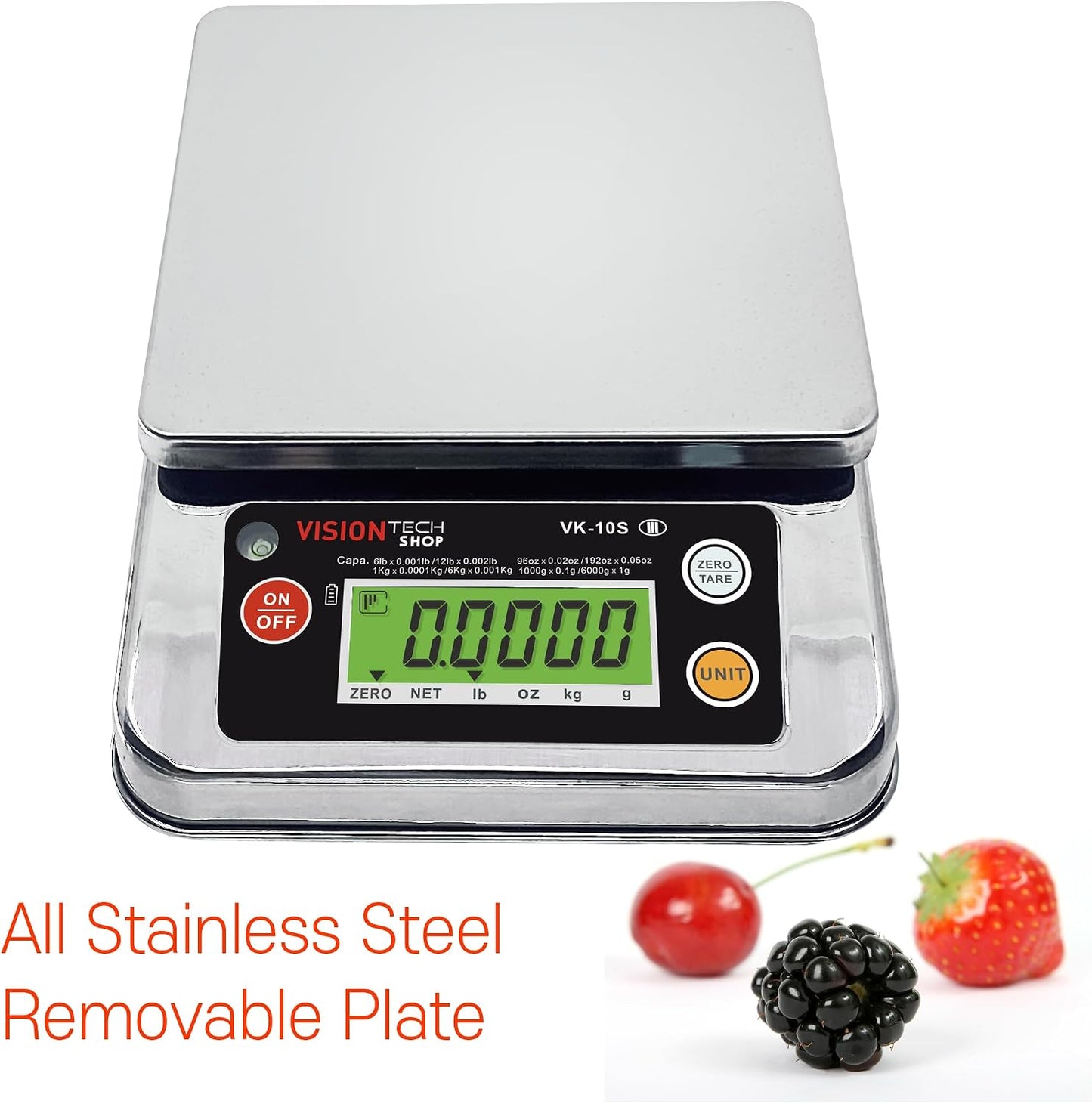 Báscula cocina acero inox 12lb LCD retroiluminación