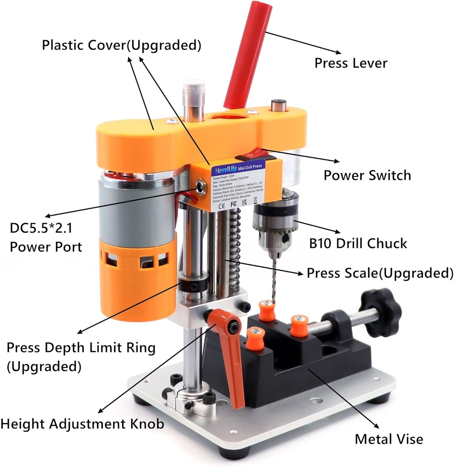 Mini prensa taladro CNC para metal madera DIY