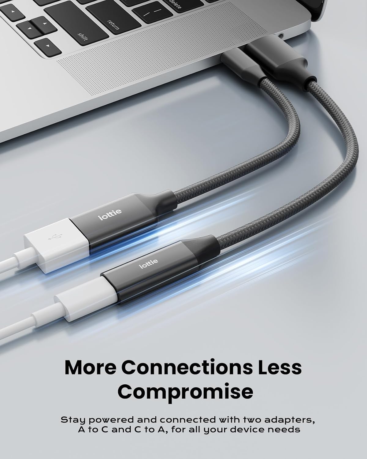 Pack 2 Adaptadores USB C a A Carga Rápida OTG Trenzado