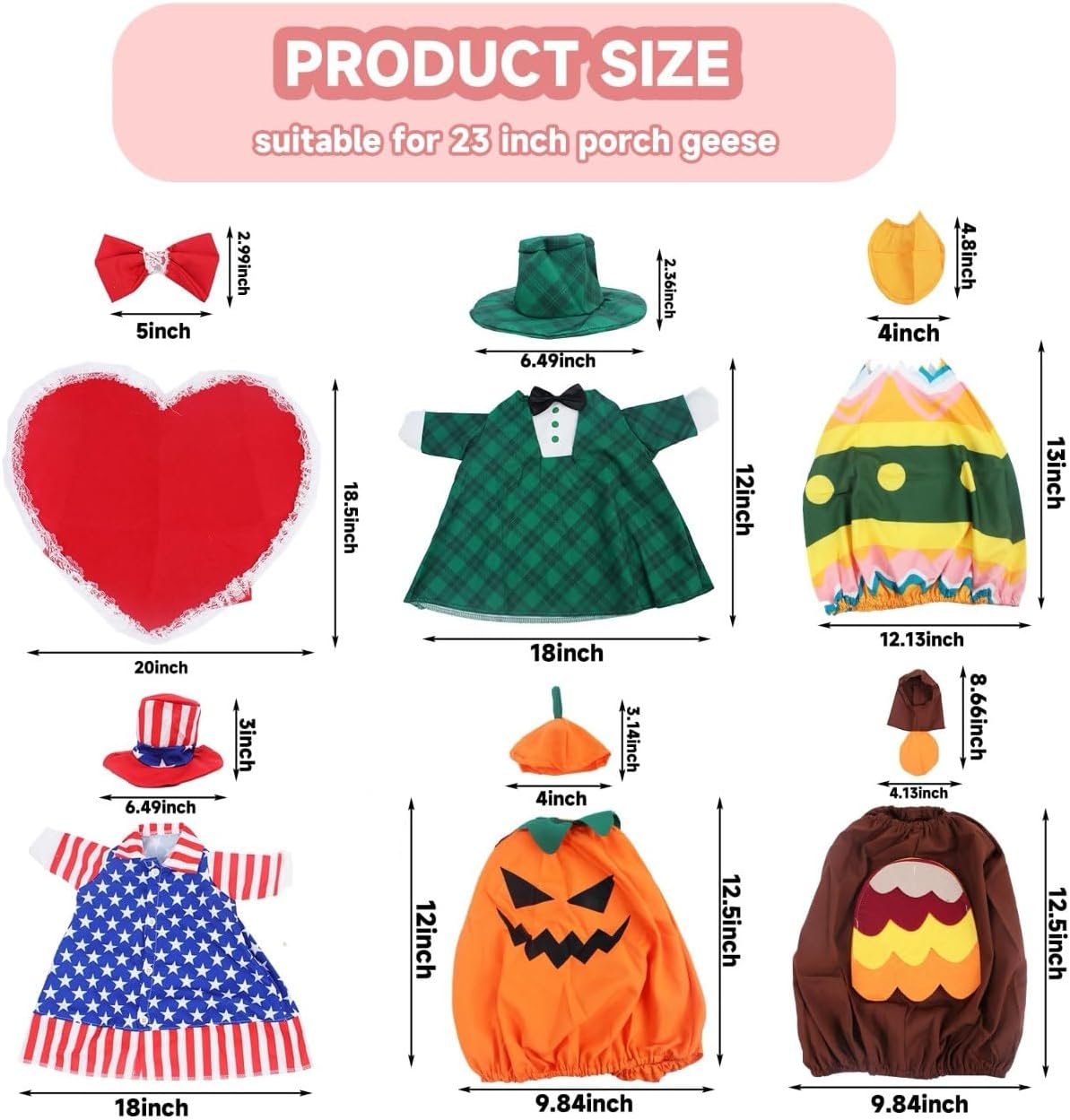 12 kits atuendos ganso para porche festivo