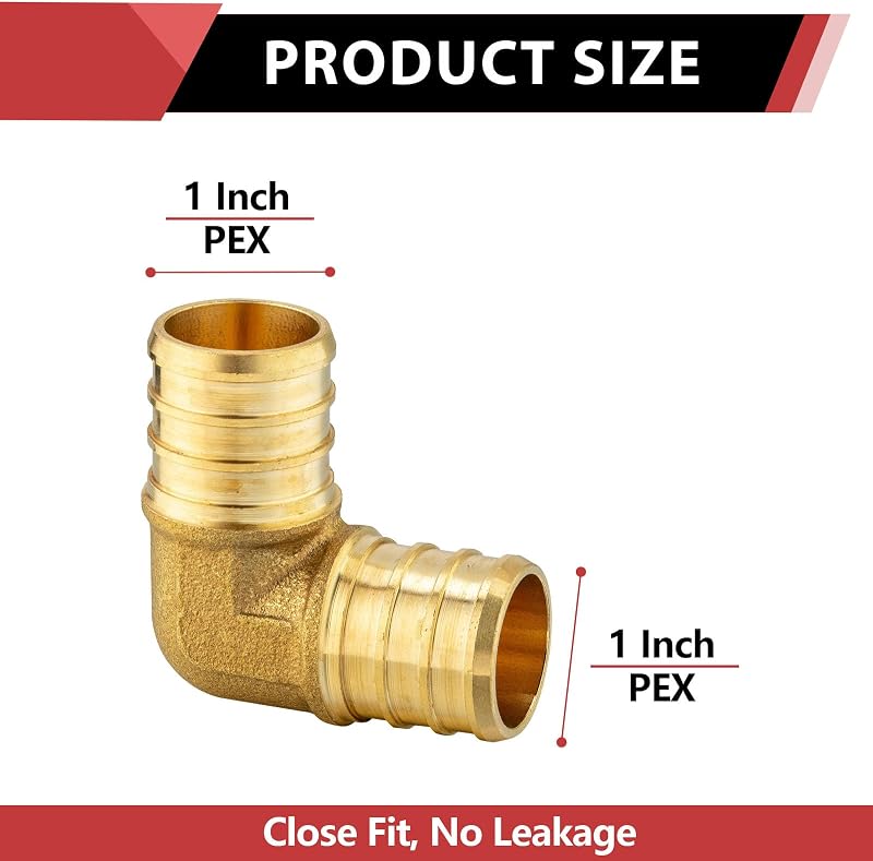 2 Accesorios Pex Latón 1" 90grados NSF61