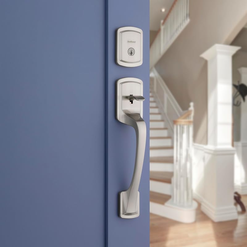 Set manija cerrojo puerta Kwikset níquel satinado
