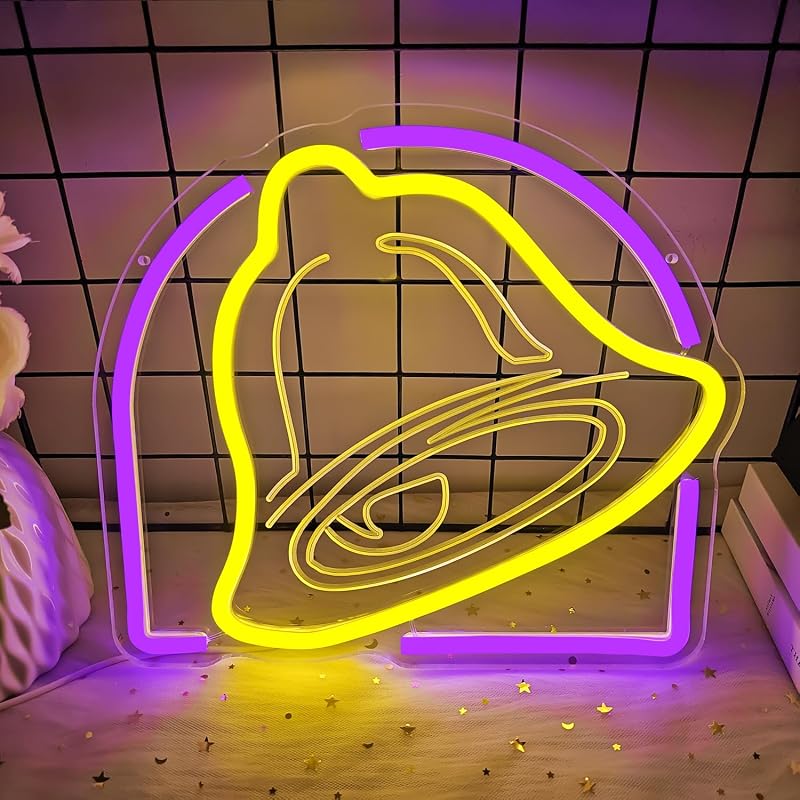 Letrero Neón Taco Campana LED Regulable para Cocina Bar