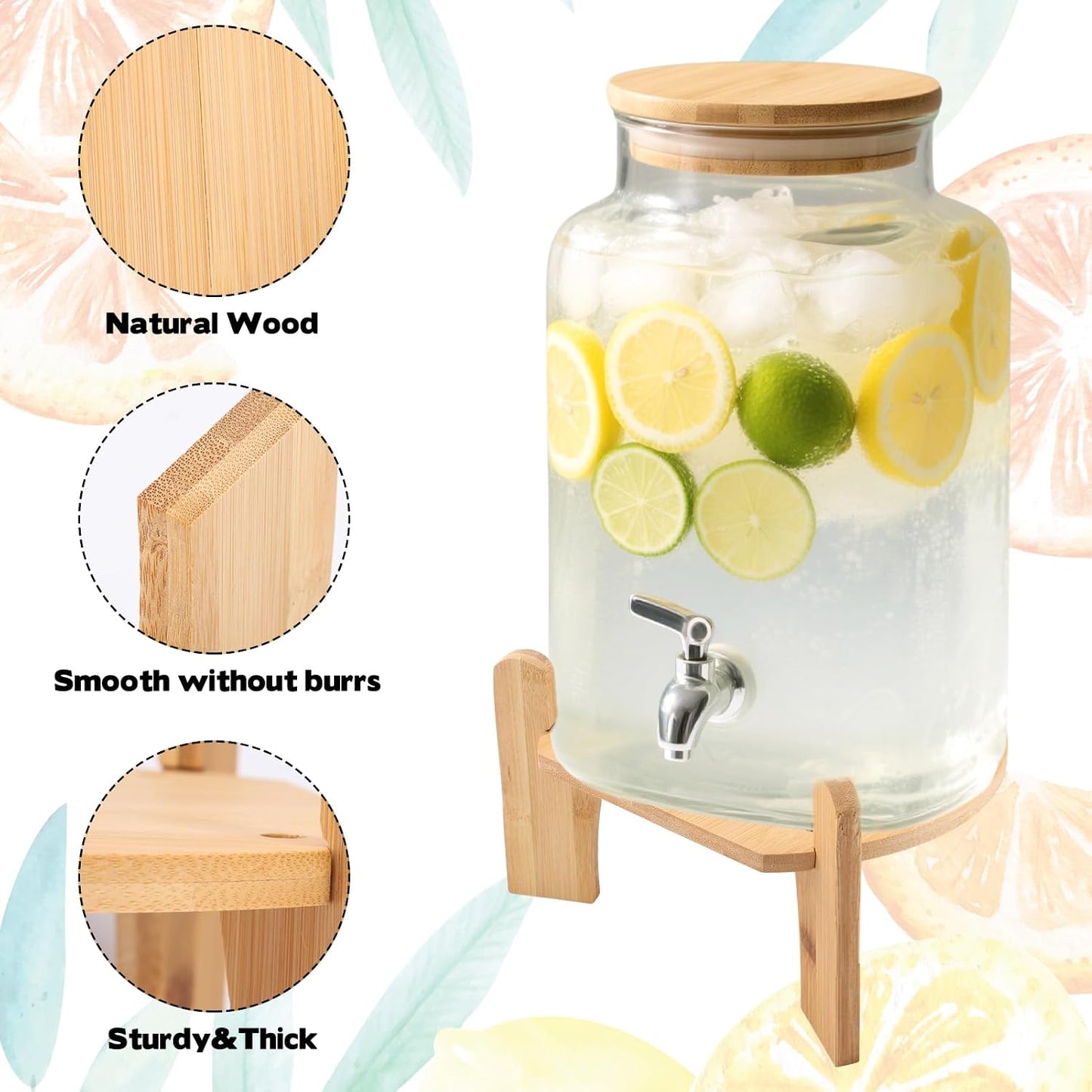 Soporte dispensador bebidas madera para botella 9pulg