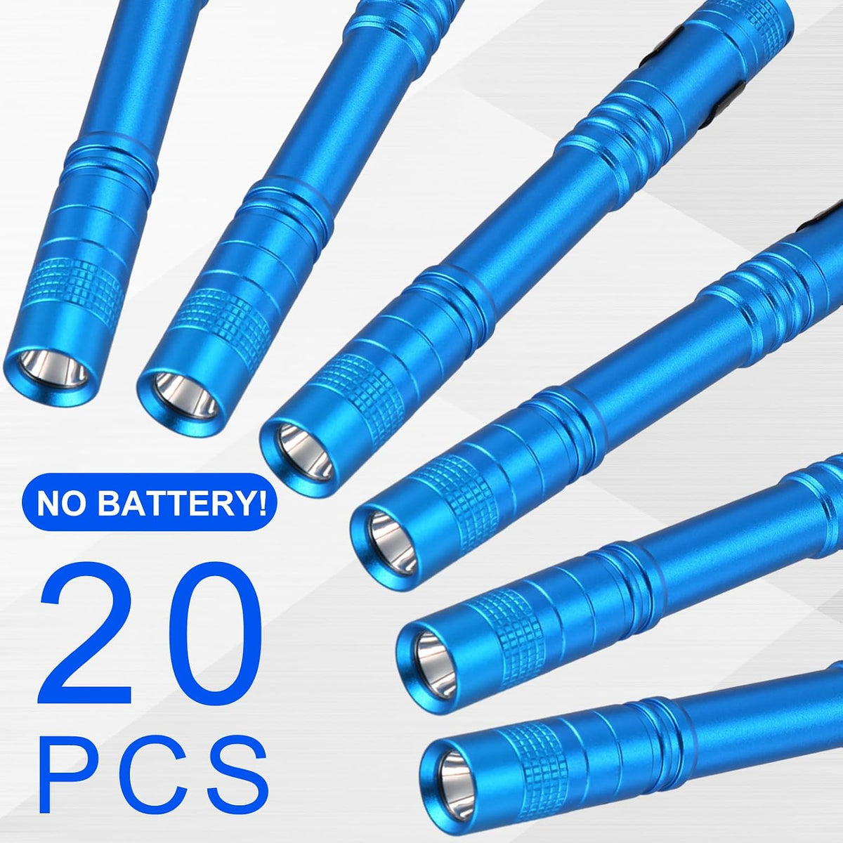 20 Linternas Bolígrafo Regalo Navidad Hombres Clip LED Azul