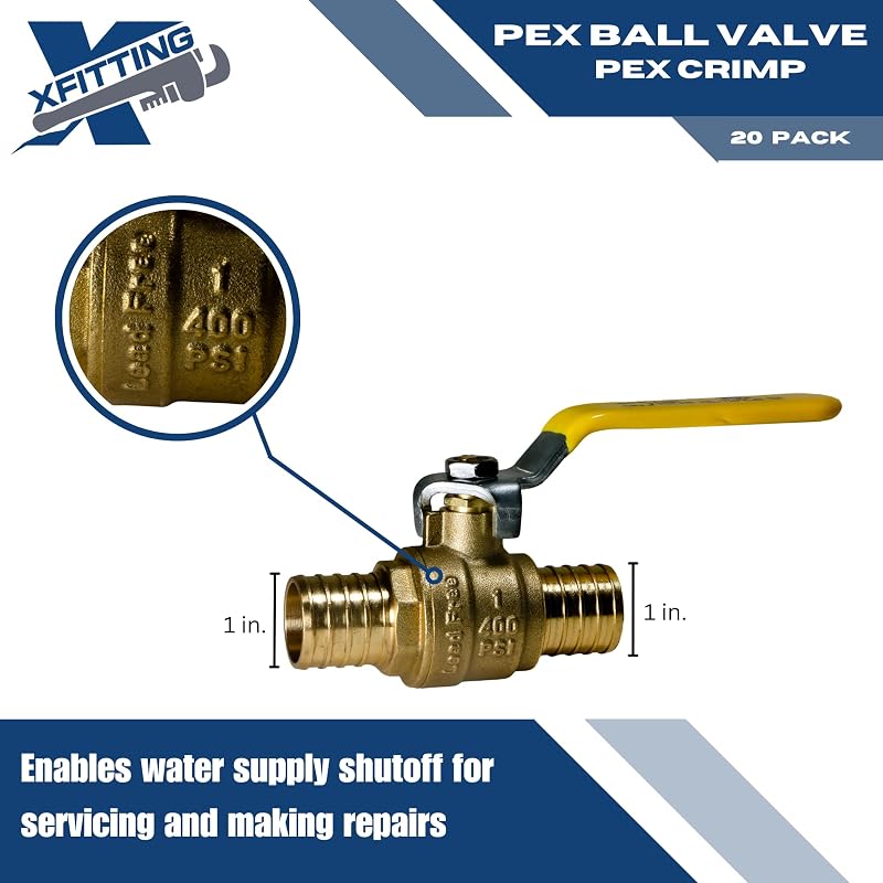 20 Válvulas Bola PEX 1" 20 Pack