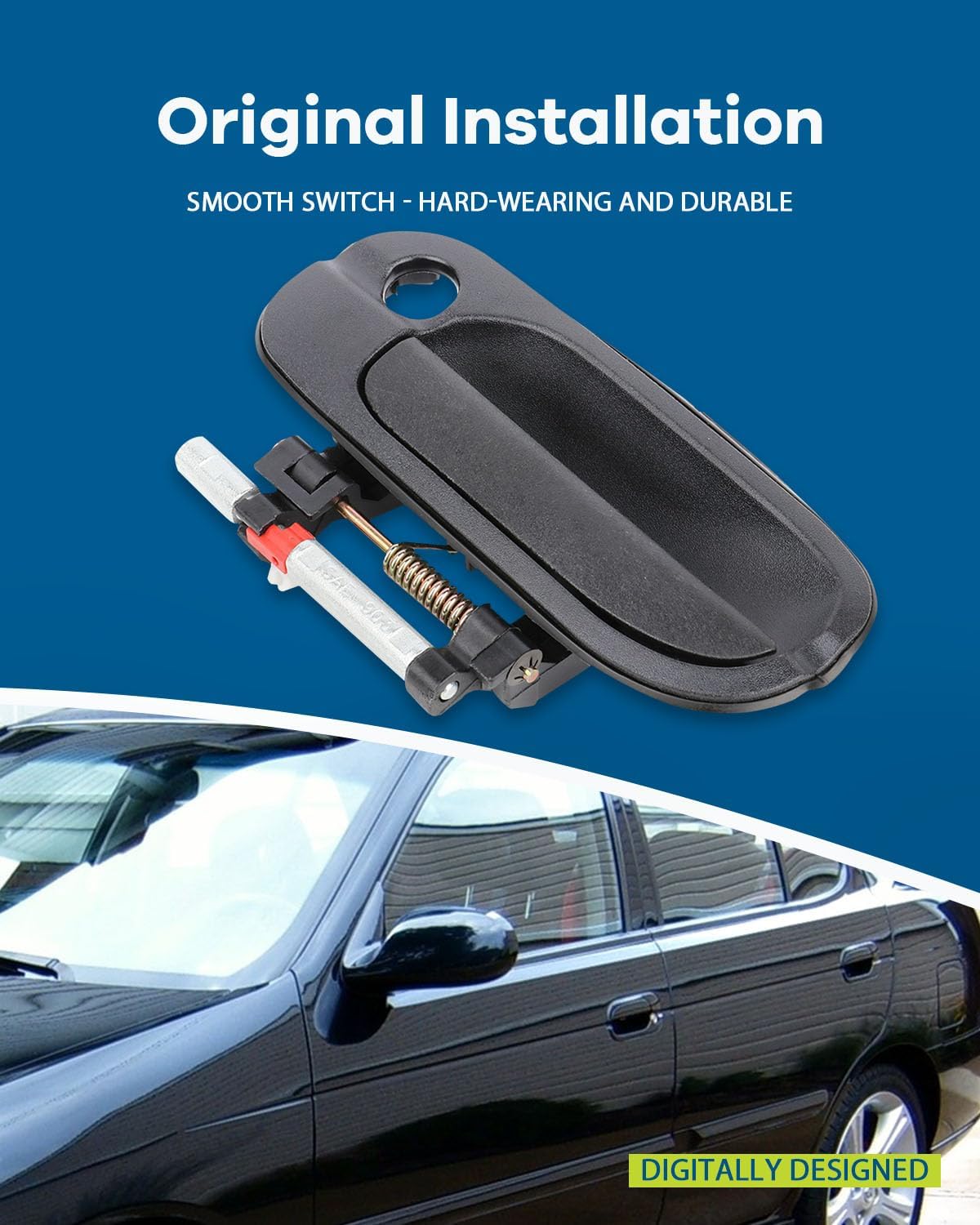 Manija puerta izq repuesto Nissan Sentra 2000-06 negra