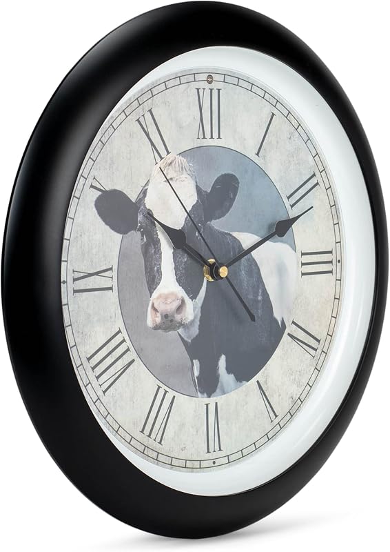 Reloj pared vintage marrón 13pulg
