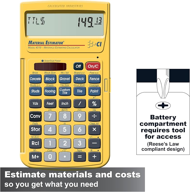 Calculadora estimación materiales construcción