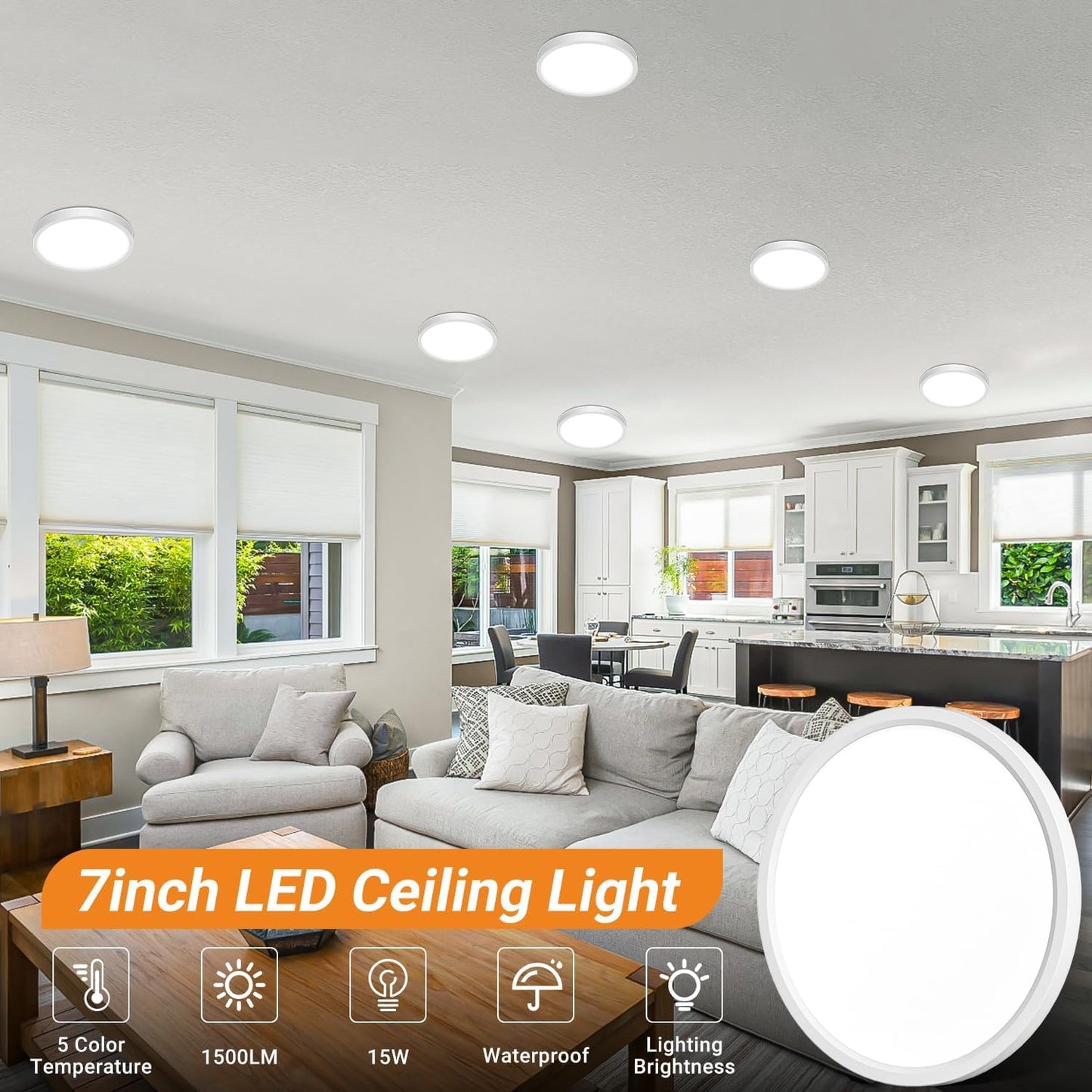 Lámpara Led Techo Empotrada 7pulg 15w 3000k-6500k