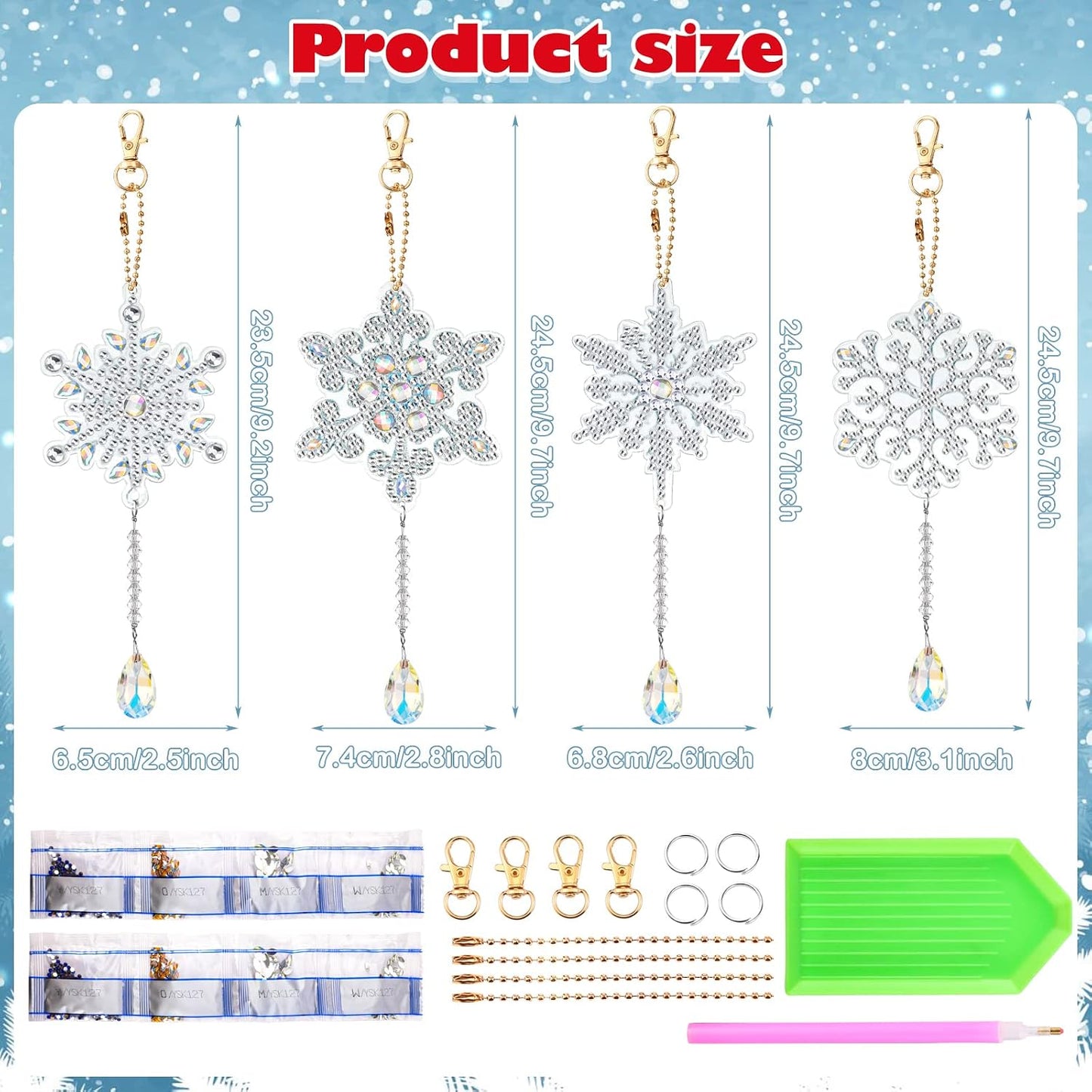Kit pintura diamantes 5D 9.7x3" Navidad con cristales