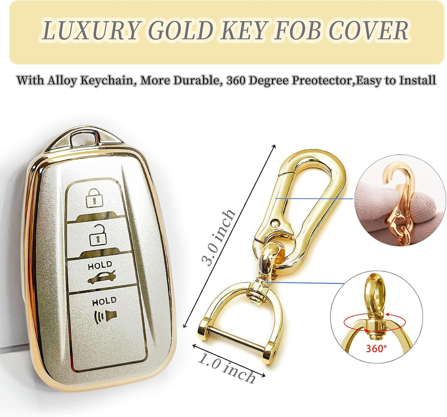 Funda llavero Toyota comp Camry Rav4 Highlander Oro