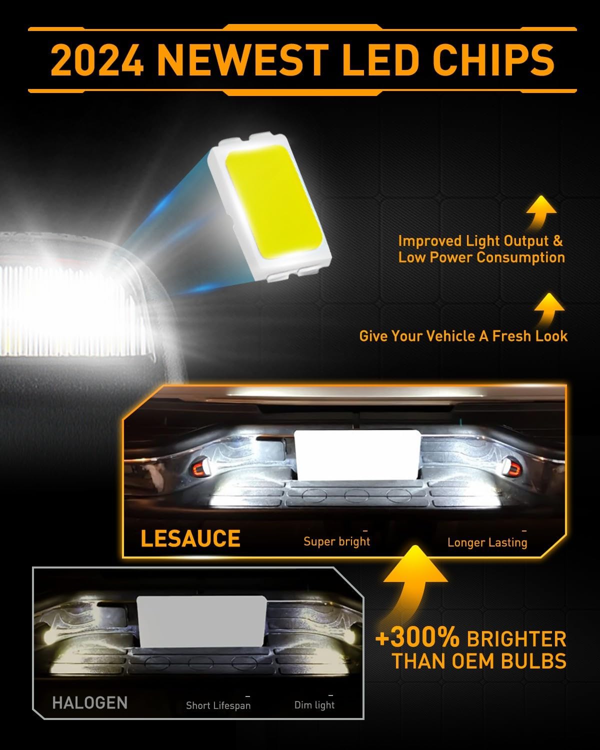 Luces LED rojas para matrícula Chevy Silverado Tahoe 6000K