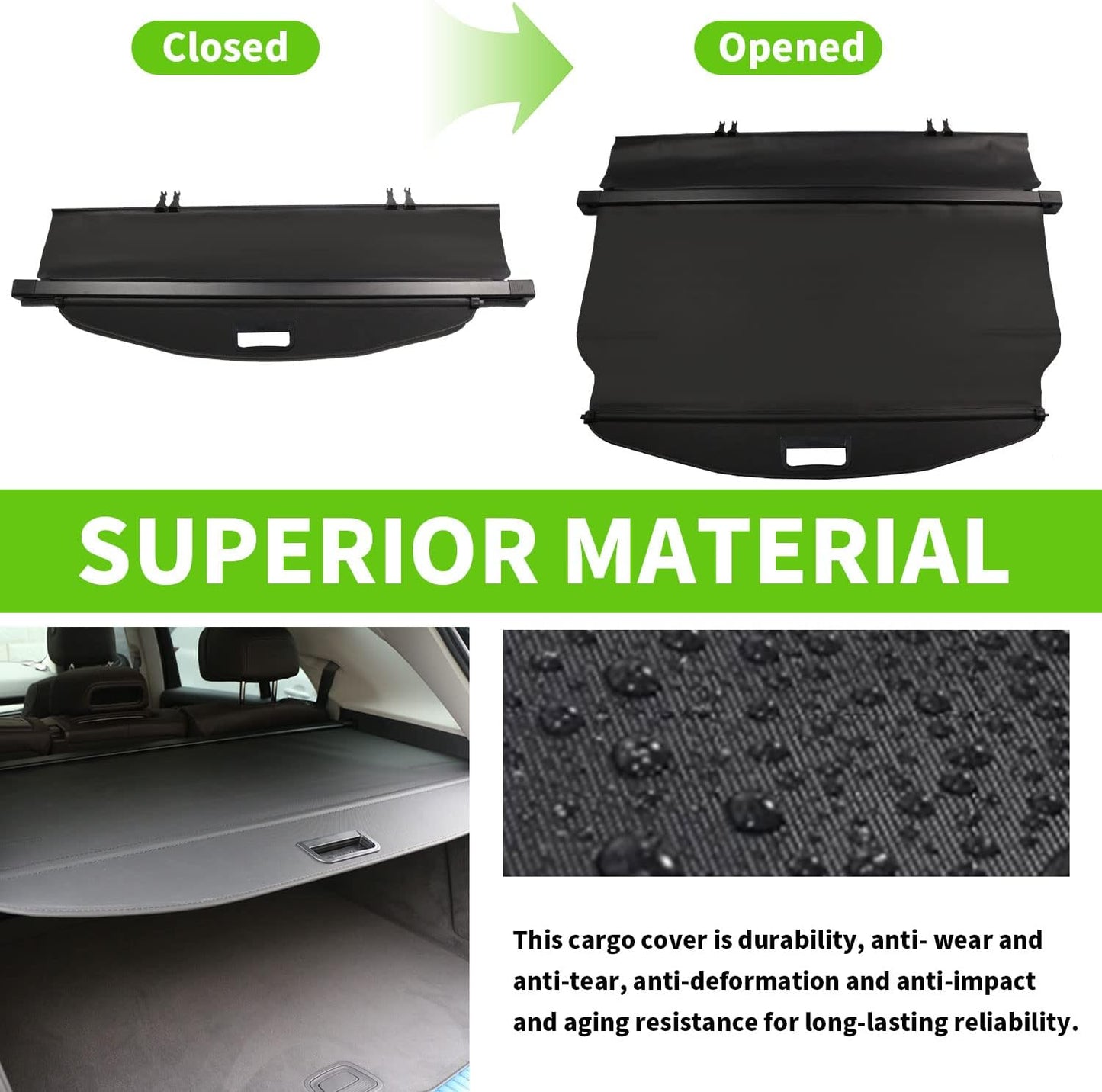 Cubierta carga Chevy Equinox GMC Terrain seguridad trasera