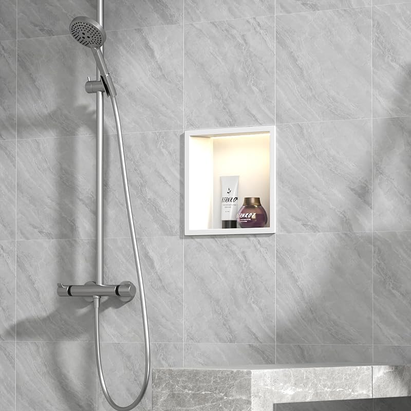Nicho ducha LED 12x12" acero inox 304 impermeable