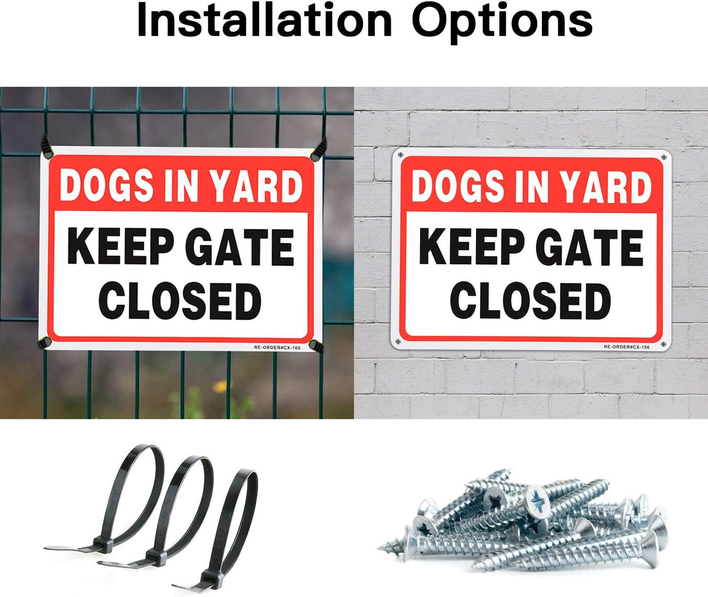 Letrero aluminio resistente 10x7" 40uds Keep Gate Closed