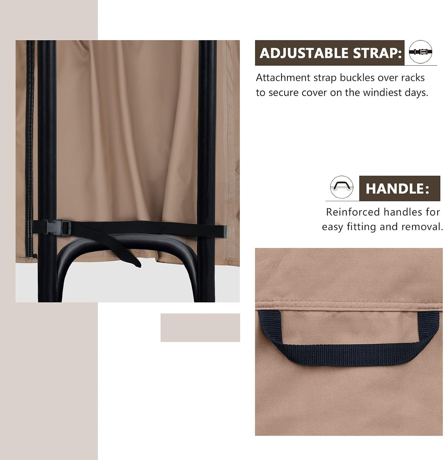 Cubierta impermeable soporte leña 4ft resistente aire libre