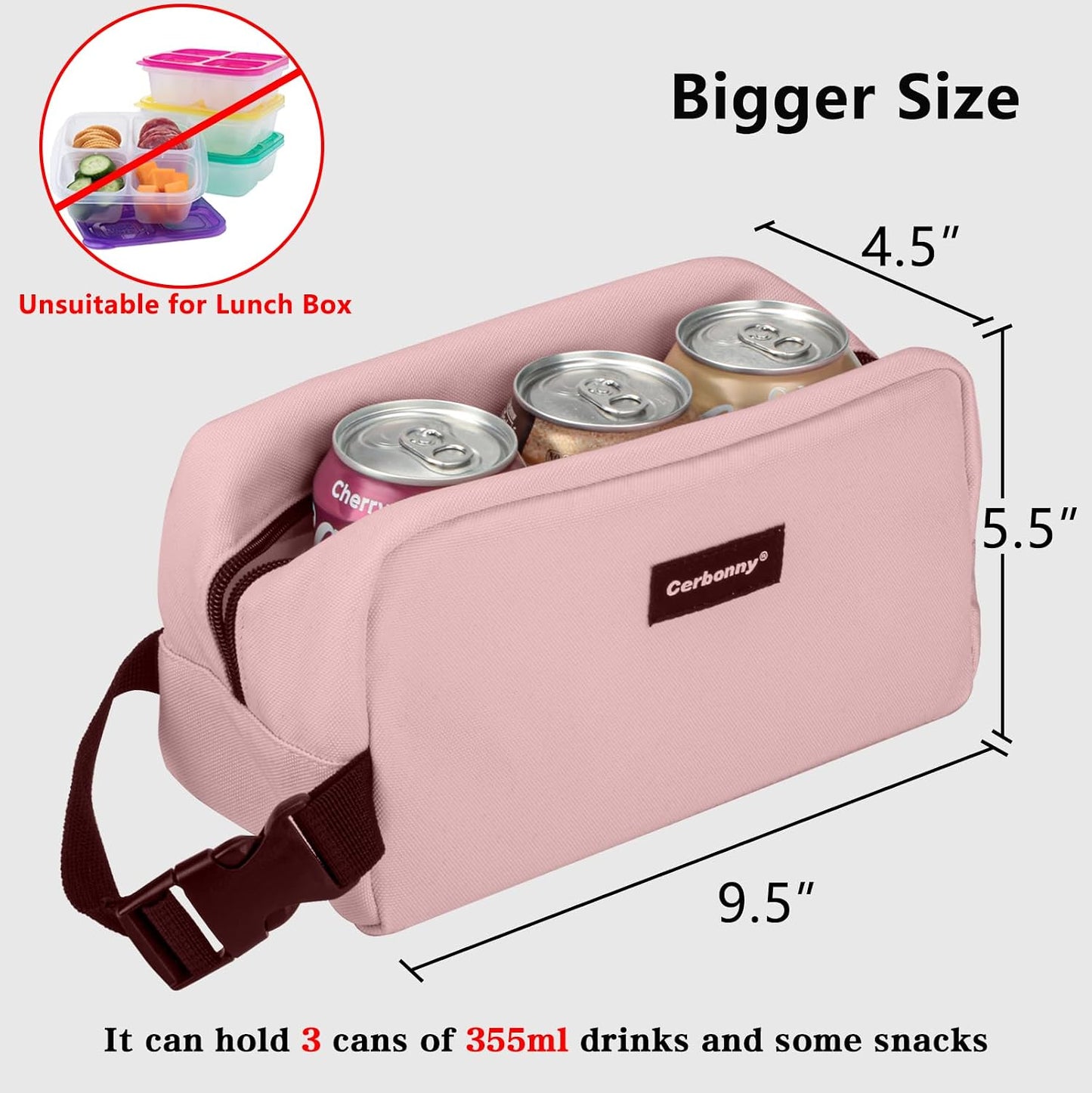 Bolsa almuerzo aislada con enfriamiento para niños y adultos