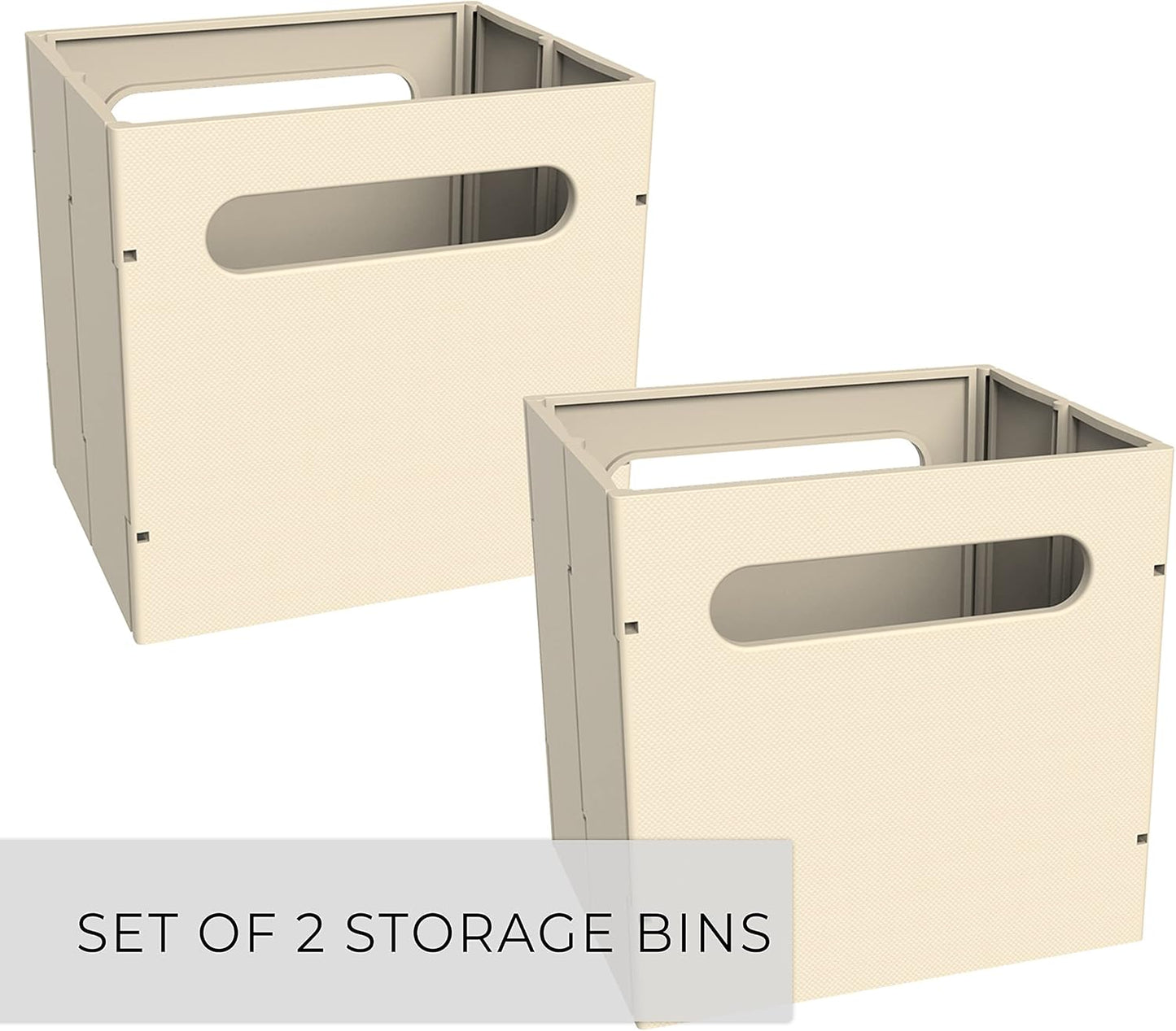 2 Pzas Contenedor Almacenamiento Plegable Lino Natural