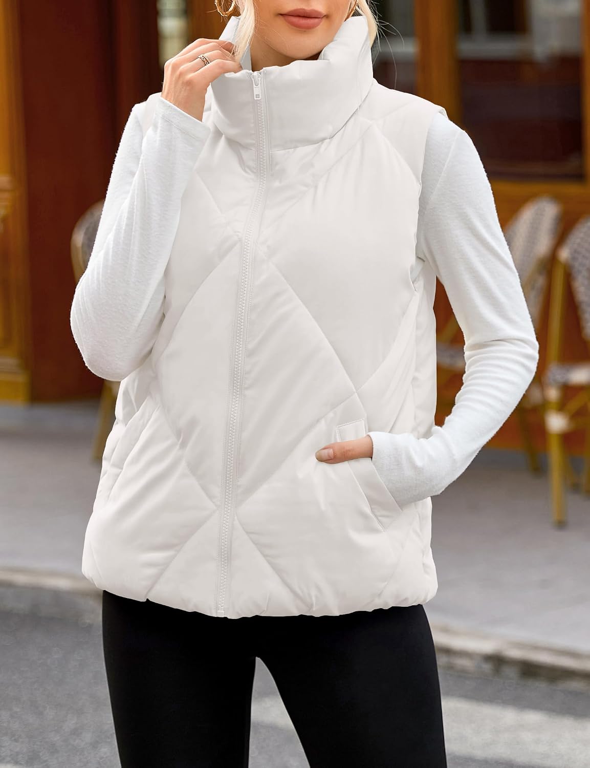 Chaleco Puffer Mujer 2025 sin Mangas Cremallera