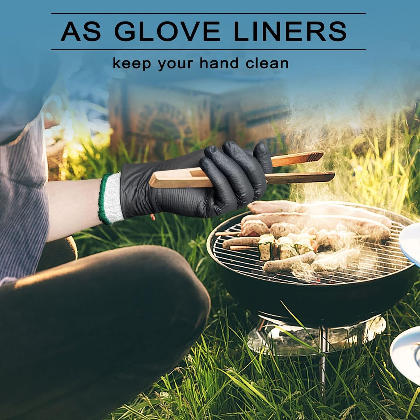 12 Pzas Guantes Algodón para Barbacoa Cocina Talla Extra Grande