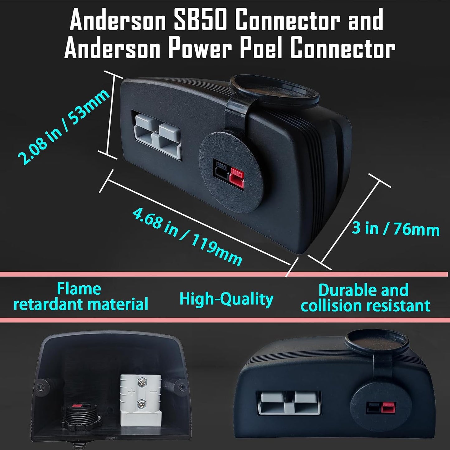 Conector Anderson Power Pole 45A impermeable para barco