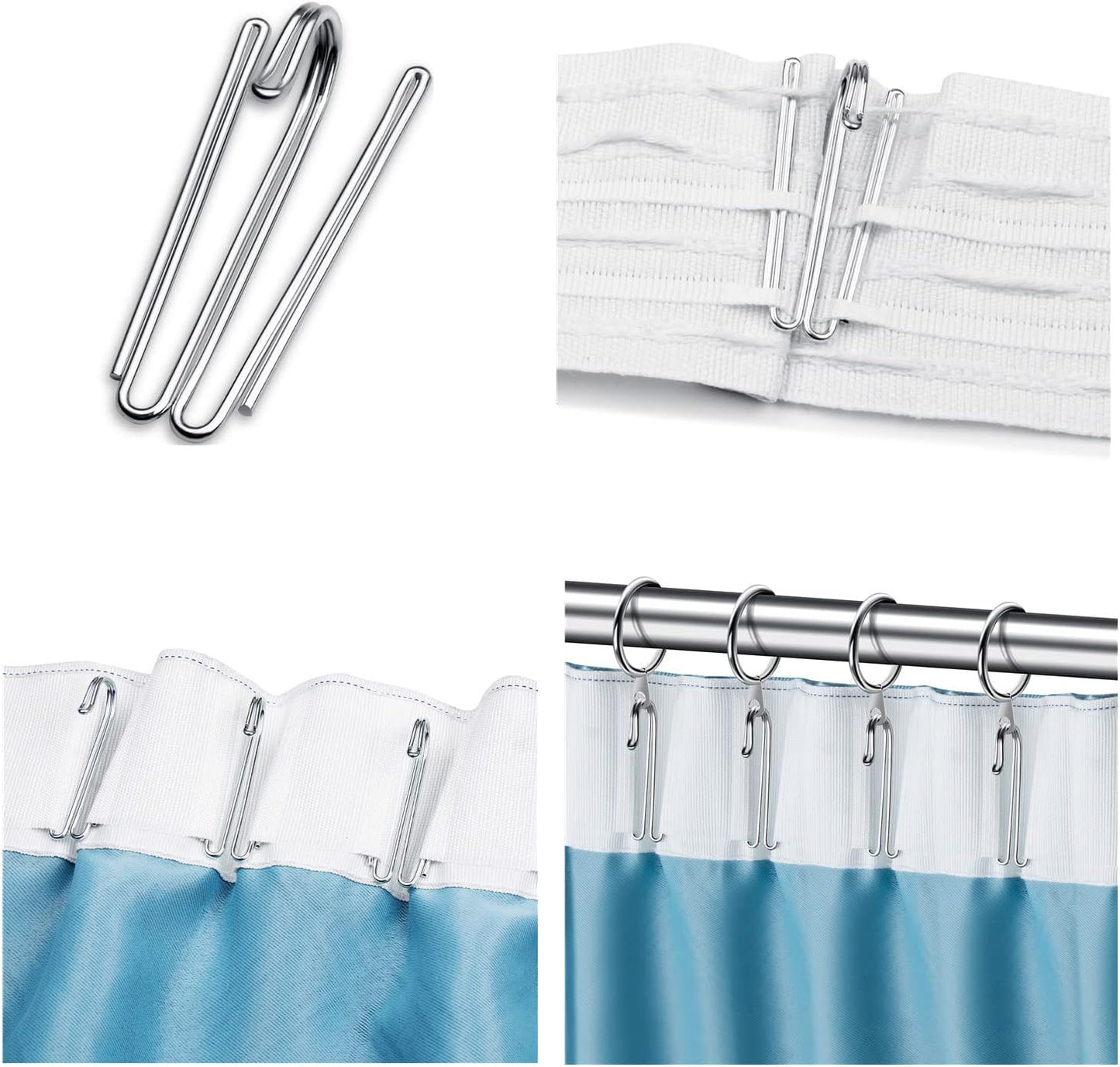 50 Ganchos Metal para Cortinas Resistentes