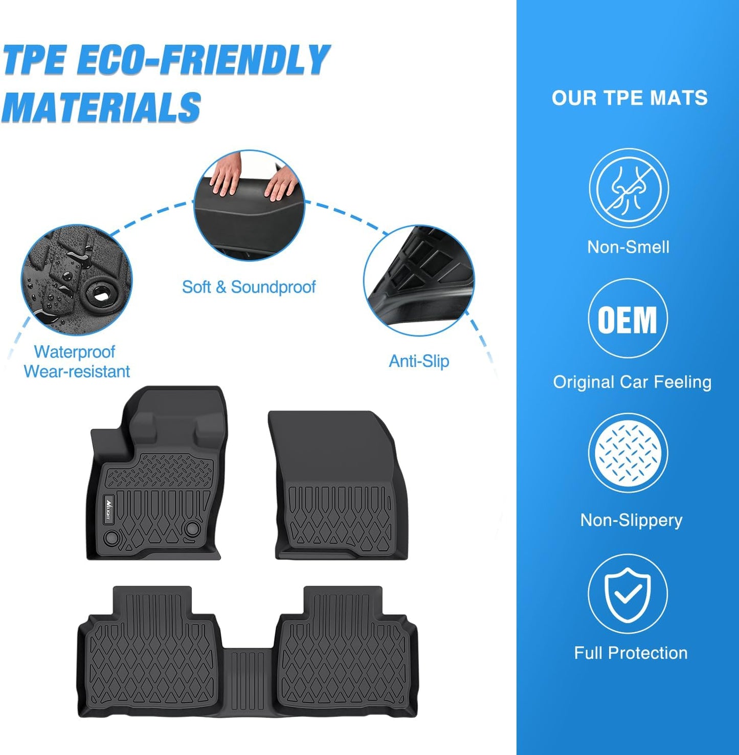 Alfombrillas TPE Ford Edge ajuste personalizado resistente