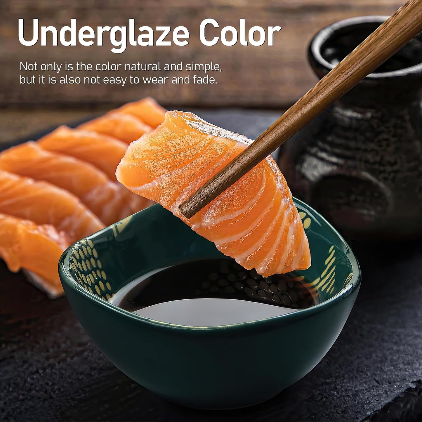 Tazones cerámica 4pulg para salsa sushi y condimentos