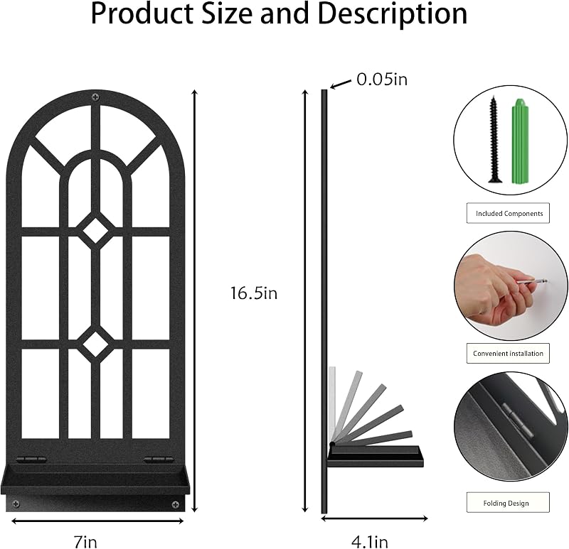 2 Pzas Portavelas Metal Negro Estilo Boho para Pared