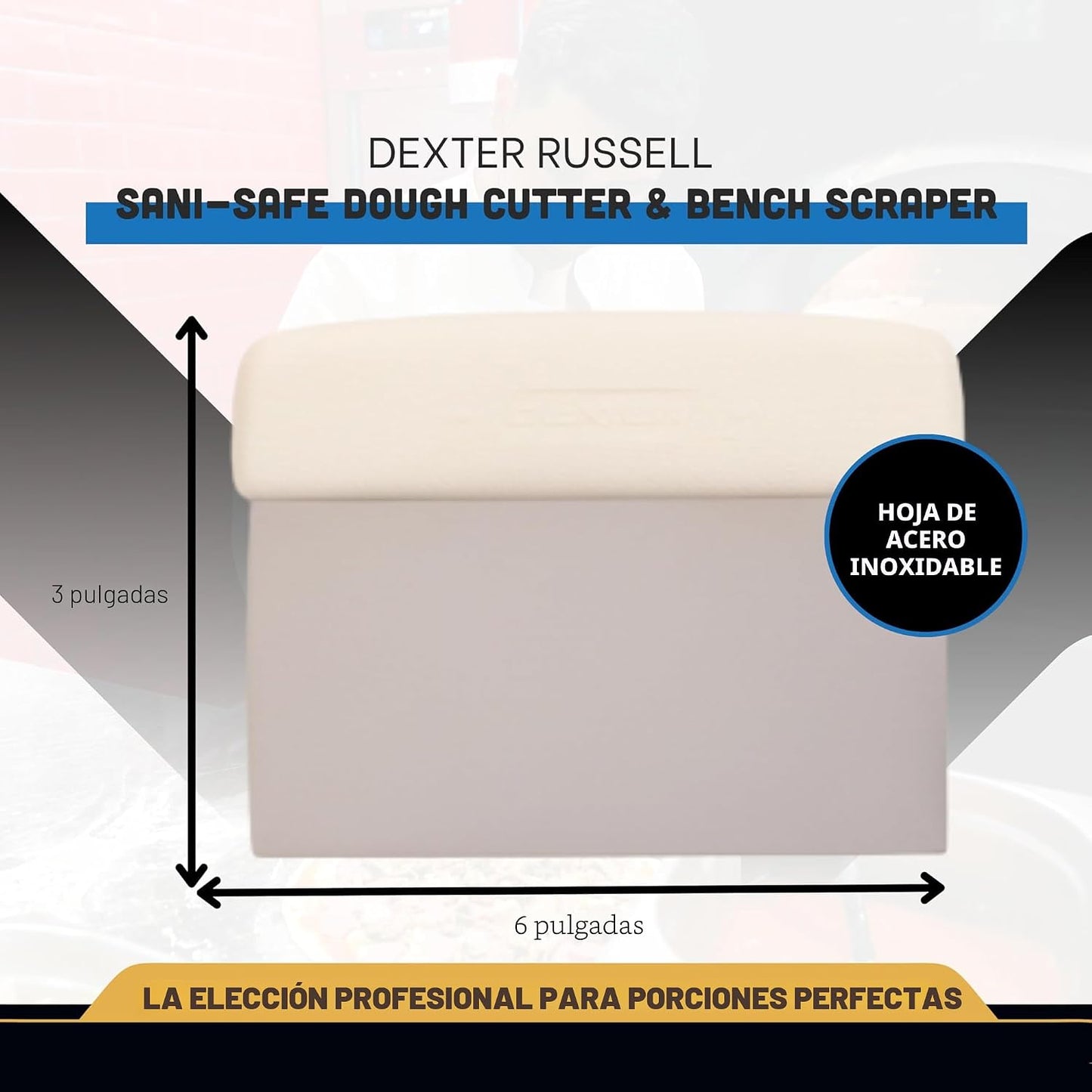 Cortador masa y rascador banco 6x3pulg acero carbono NSF