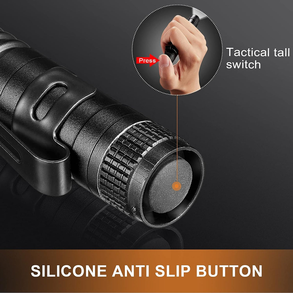 6 Pzas Linterna LED Pluma Aluminio 3.5pulg con Clip