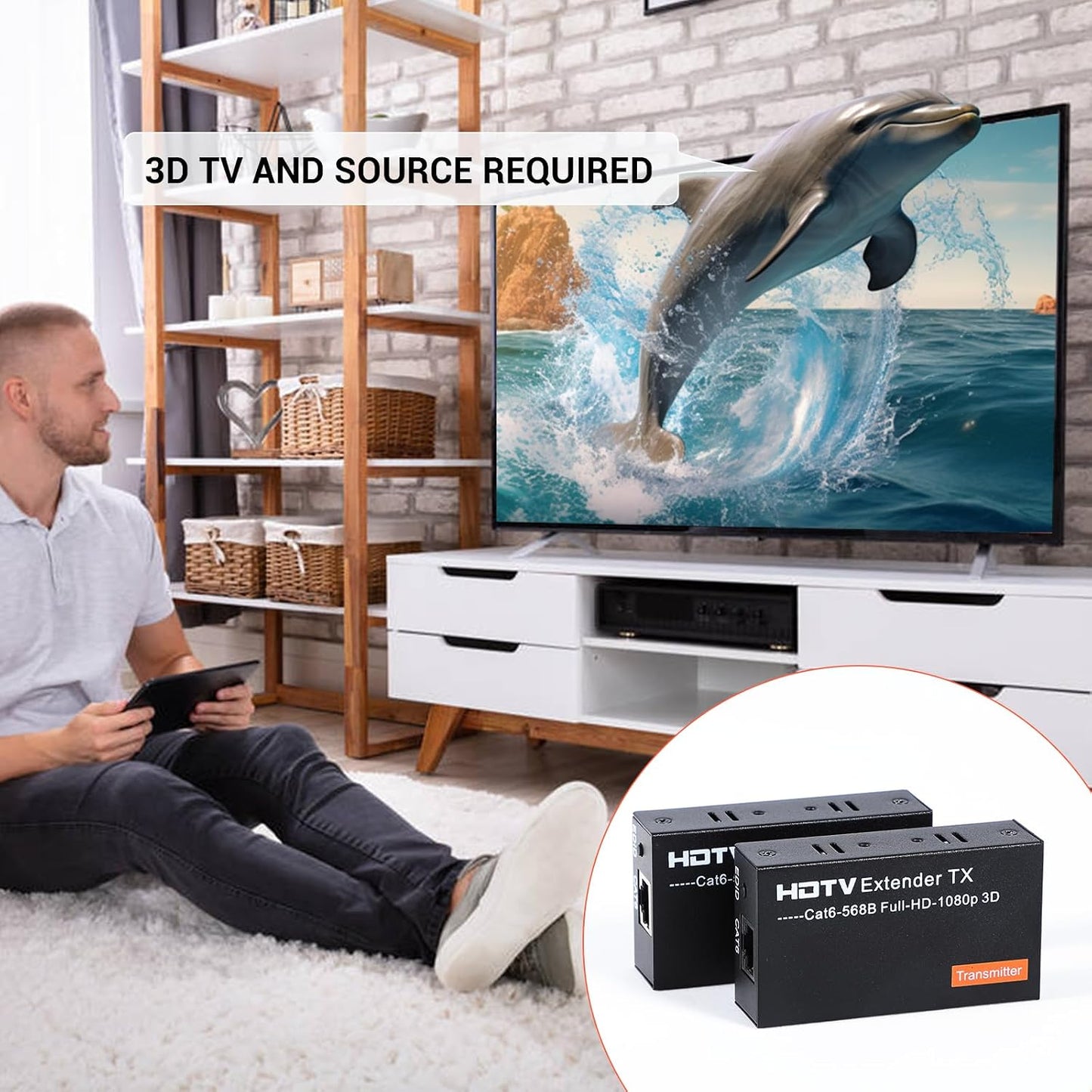 Extensor HDMI por cable Ethernet 200pies 1080p 60Hz