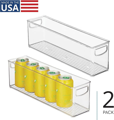 Contenedor apilable plástico despensa con asas set 2 transparente