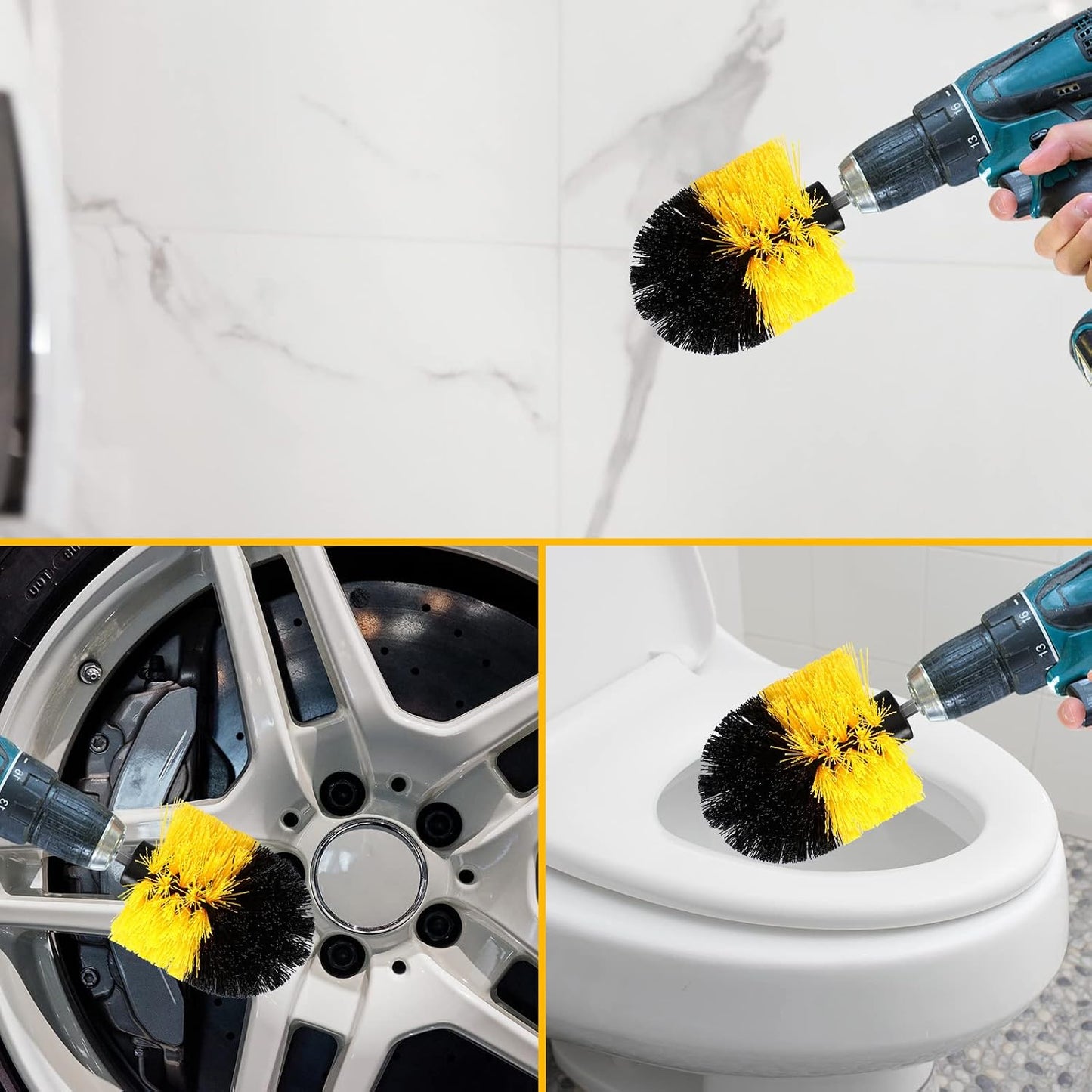 Cepillo taladro nailon multiusos baño cocina 12 pzas